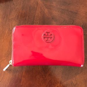Tory Burch Patent Leather Cherry Red Wallet